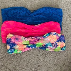 3 bandeaus- Mix of Victoria’s Secret and Aerie